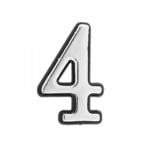 Цифра дверная АЛЛЮР БОЛЬШАЯ пластик "4" хром