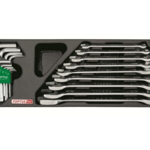 Набор-сет ключей рожк. 6-24мм + шестигр. 1-10мм 18пр. 136х364мм TOPTUL