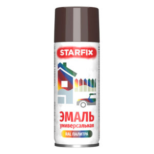 Краска-эмаль аэроз. универсальная шоколадный STARFIX 520мл (8017)