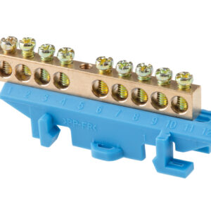 Шина "N" нулевая 6х9мм 10 групп c изолятором на DIN-рейку бол. стойка Юпитер