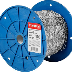 Цепь сварная короткозвенная, оцинк. М1,5 DIN 766 (бухта 100 м) STARFIX
