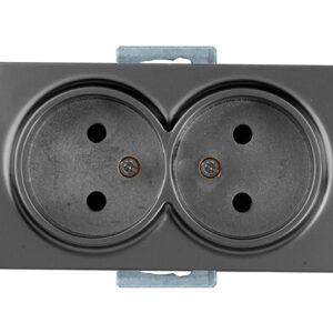 Розетка 2-ая (скрытая, б/з) дымчатая, DARIA, MUTLUSAN