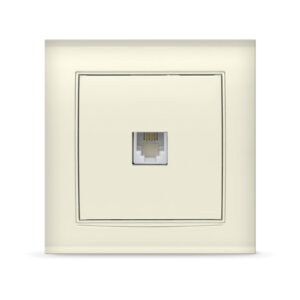 Розетка 1-ая телефонная (скрытая) слоновая кость, Бриллиант, UNIVersal