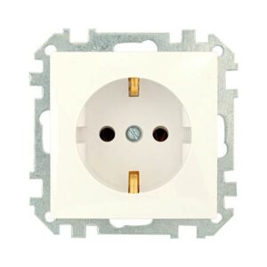 Розетка 1-ая (скрытая, с/з) бежевая, Стиль, BYLECTRICA