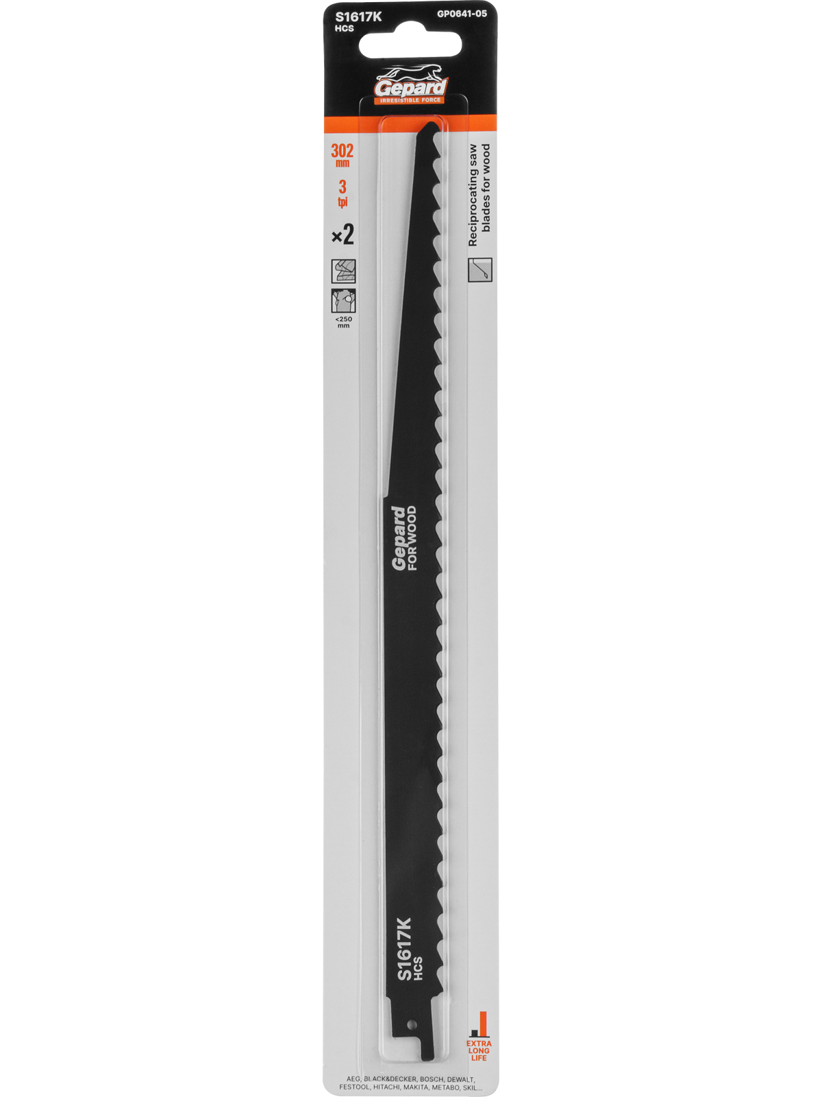 Пилка сабельная по дереву S1617K (2 шт.) GEPARD