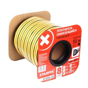 Уплотнитель гаражный "D" черный 12х10мм 50м (сдвоенный профиль 2х25м) STARFIX