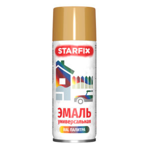 Краска-эмаль аэроз. универсальная золотой металлик STARFIX 520мл (1036)
