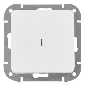 Выключатель 1 клав. (cкрытый, 10А) со световой индикацией, белый, Astrum, BYLECTRICA