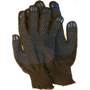 Перчатки х/б с ПВХ "Точка", 10класс, черные (мин. риски)