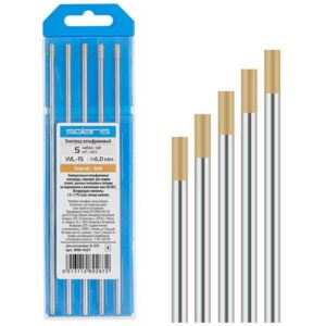 Электрод вольфрамовый золотой WL-15, Ф 4,0 мм (набор 5 шт) SOLARIS