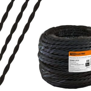 Ретро провод "Эко" 2х1,5 витой ГОСТ черный (50м) TDM