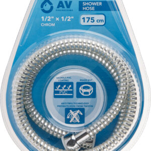 Шланг душевой, PVC, 1/2" г-г 175 см, хром, AV Engineering