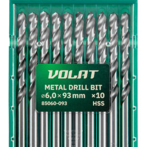 Сверло по металлу ц/х 6.0х57х93 мм HSS, комплект из 10-ти шт ВОЛАТ