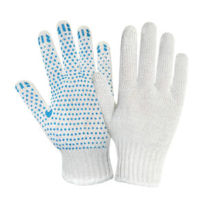 Перчатки х/б с ПВХ "Точка", 7,5класс, белые, РБ (мин. риски)