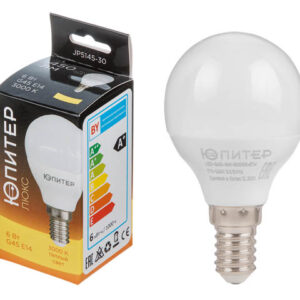 Лампа светодиодная G45 ШАР 6 Вт 170-240В E14 3000К ЮПИТЕР ЛЮКС