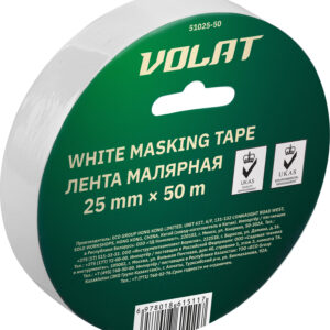 Лента малярная 25ммх50м белая ВОЛАТ