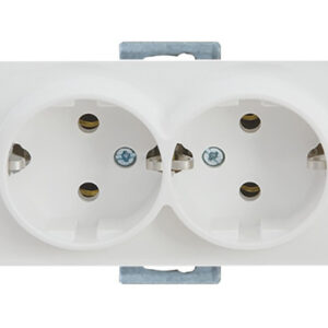 Розетка 2-ая (скрытая,с/з, керамика) белая, RITA, MUTLUSAN