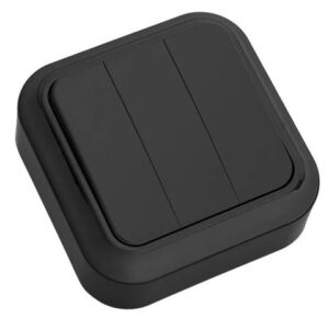 Выключатель 3 клав. (открытый, 6А) черный, Пралеска, BYLECTRICA