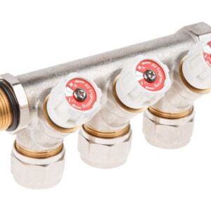 Коллектор с отсекающими вентилями, 3/4" х 3 вых. (16 х 2.0), AV Engineering