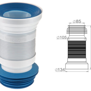 Гофра для унитаза, армированная 350 мм, AV Engineering