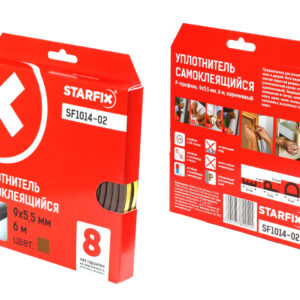 Уплотнитель "P" коричневый  9х5,5мм 6м (сдвоенный профиль 2х3м) STARFIX