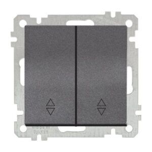 Выключатель проходной 2-клав. (скрытый, винт. зажим) дымчатый, ELITRA, MUTLUSAN