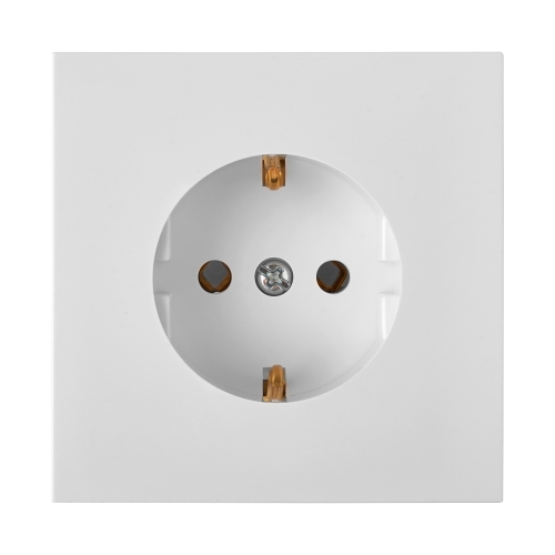 Розетка 1-ая (скрытая, с/з) белая, Carre, BYLECTRICA