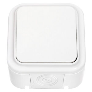 Выключатель 1 клав. (открытый, 6А, брызг. защ.) белый, Пралеска Аква, Bylectrica