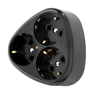 Разветвитель 3-местный (с/з, 16А, 250В) черный BYLECTRICA