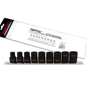 Набор головок 1/2" 10-19мм для сорв. граней 9предм. на подвесе TOPTUL