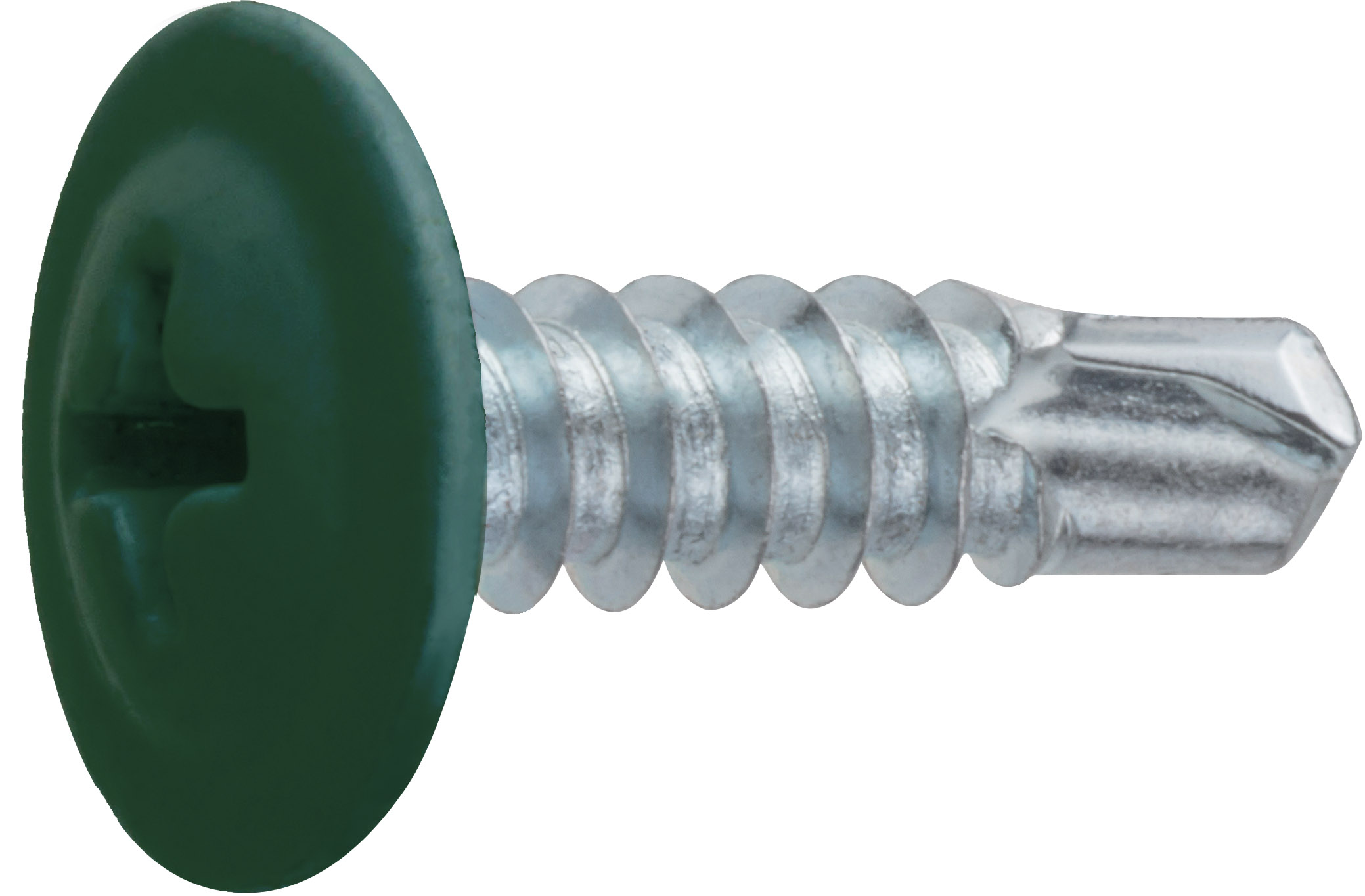 Саморез 4.2х16 мм с прессшайбой, цинк, со сверлом, RAL 6002 (150 шт в пласт. конт.) STARFIX