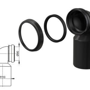 Колено стока, комплект DN90/110, Alcaplast