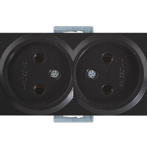 Розетка 2-ая (скрытая, б/з, керамика) черная, RITA, MUTLUSAN