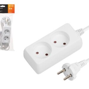 Удлинитель 5м (2 роз., 2,2кВт, б/з, ПВС 2х0,75) Юпитер