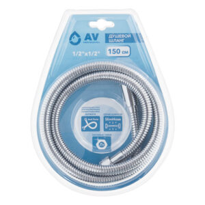 Шланг душевой, SUS/EPDM, 1/2" г-г 150 см, хром, AV Engineering