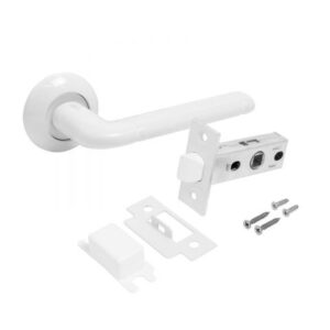 Комплект ручка и защелка АЛЛЮР АРТ "ПОЛО" W+L45-8 W (15110/S45) матовый белый