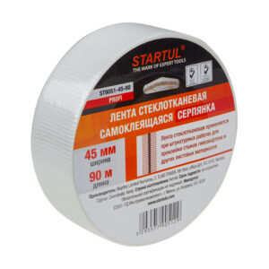 Лента стеклотканевая (серпянка) 45ммх90м самокл. STARTUL PROFI (ST9051-45-90)