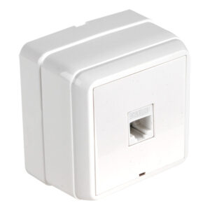 Розетка телефонная 1хRJ12 (открытая) белая, BRON, MUTLUSAN