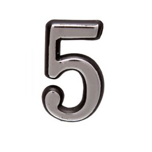 Цифра дверная АЛЛЮР пластик "5" хром