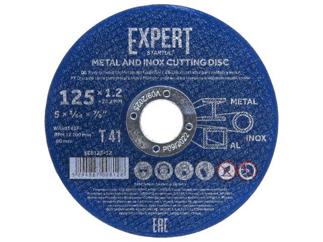 Круг отрезной 125х1.2x22.2 мм для металла и нерж. стали EXPERT STARTUL