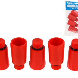 Заглушка ПП 1/2" нар. красная, AV Engineering (5 шт. инд. упак.)