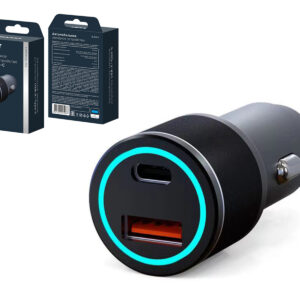 Устройство зарядное автомобильное c двумя портами (USB-C + USB-A) c LED-подсветкой, 68Вт REXANT