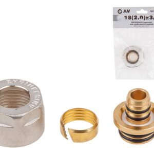 Евроконус (адаптер) 18(2.0) х 3/4" вн. для труб PEX, AV Engineering (инд. упак.)
