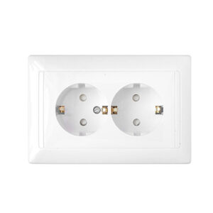 Розетка 2-ая (скрытая, с/з, з/ш) белая, Стиль, Bylectrica