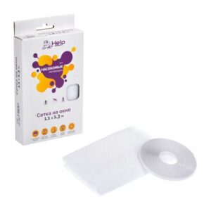 Сетка оконная противомоскитная с крепежной лентой, 110x130 см, HELP