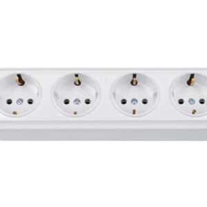 Розетка 4-ая (открытая, с/з) белая, Вариант, Bylectrica