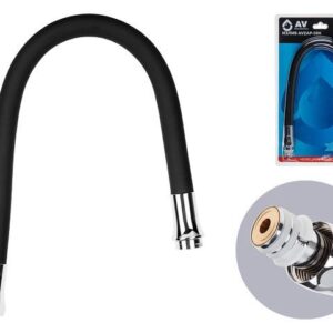 Излив гибкий чёрный для смесителя, AV Engineering