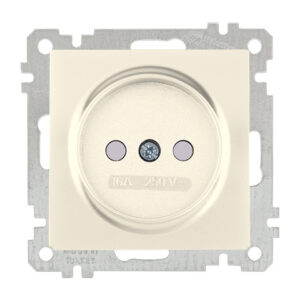 Розетка 1-ая (скрытая, без рамки, б/з, шторки) кремовая, DARIA, MUTLUSAN