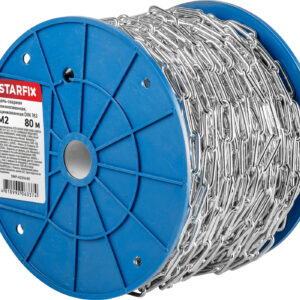 Цепь сварная длиннозвенная, оцинк. М2 DIN 763 (бухта 80 м) STARFIX