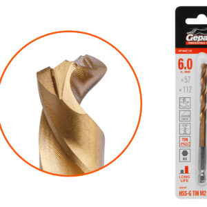 Сверло по металлу шестигр. 6.0х57х112 мм HSS-G TIN GEPARD